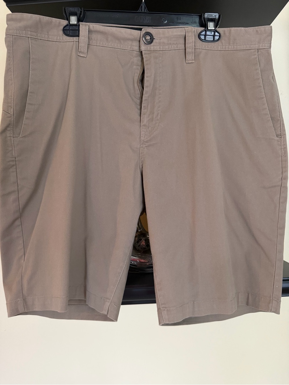 Volcom Men's Flat Front Shorts in Taupe